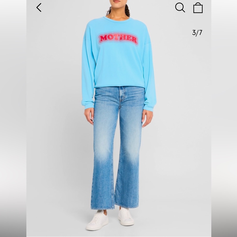 NWT MOTHER Drop Square Graphic Sweatshirt, Mother High Density